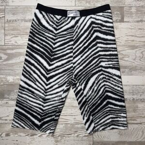 Vintage Bike Zubaz Compression Shorts Mens Large Black Zebra Animal Print USA